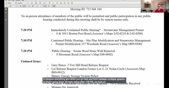 From the Planning Board