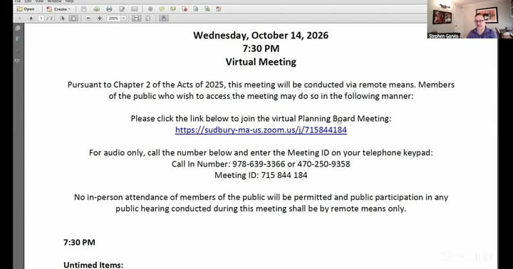 From the Planning Board